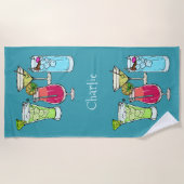 Summer Cocktails nom personnalisé serviette de pla (Devant)