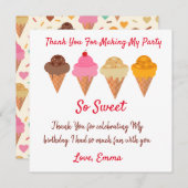 Summer Colorful Ice crème jarig Bedankkaart (Voorkant / Achterkant)