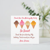 Summer Colorful Ice crème jarig Bedankkaart (Staand voorkant)