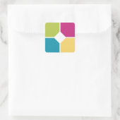 SUMMER COLORS Quadrans Optionele tekst Vierkante Sticker (Tas)