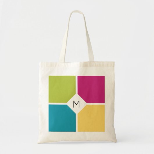SUMMER COLORS Quadrants MONOGRAM Tote Bag (Voorkant)
