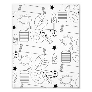 Summer Colour Mat Beach Theme Foto Afdruk