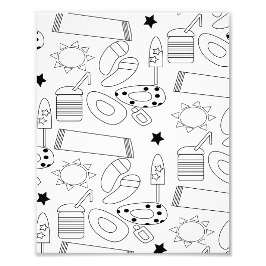 Summer Colour Mat Beach Theme Foto Afdruk (Voorkant)