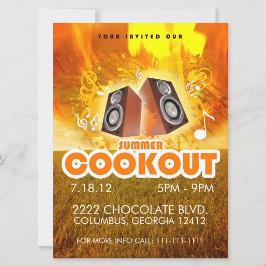 SUMMER COOKOUT FLYER KAART (Voorkant)