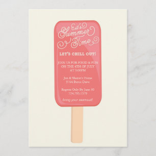 Summer Cookout Party Invitation - Popsicle Kaart