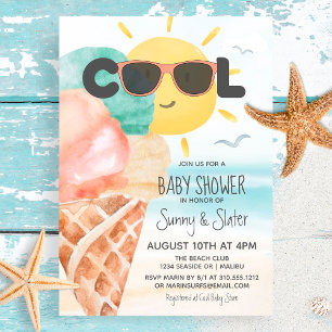 Summer Cool Baby shower van de Tropische Beach I Kaart