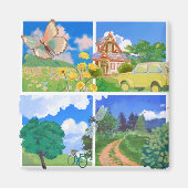 Summer Countryside Nature Magneet (Voorkant)