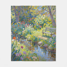 Summer Creek Flowers  Fleece Deken