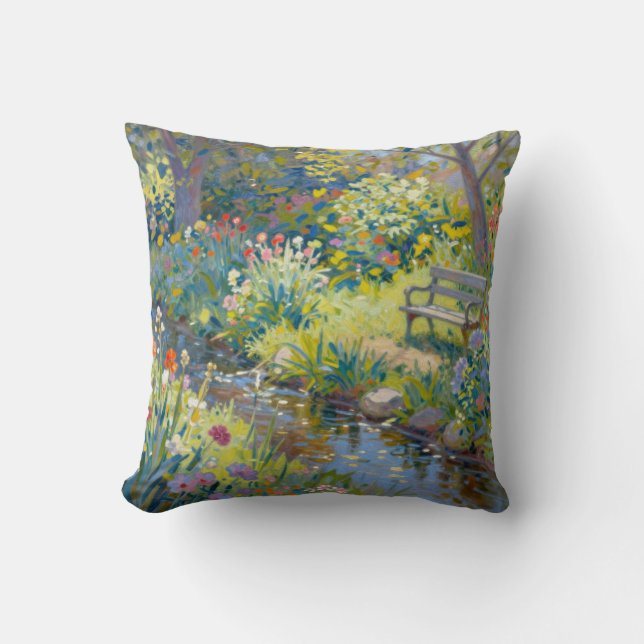 Summer Creek Flowers  Kussen (Voorkant)