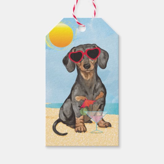 Summer Dachshund Cadeaulabel (Voorkant)