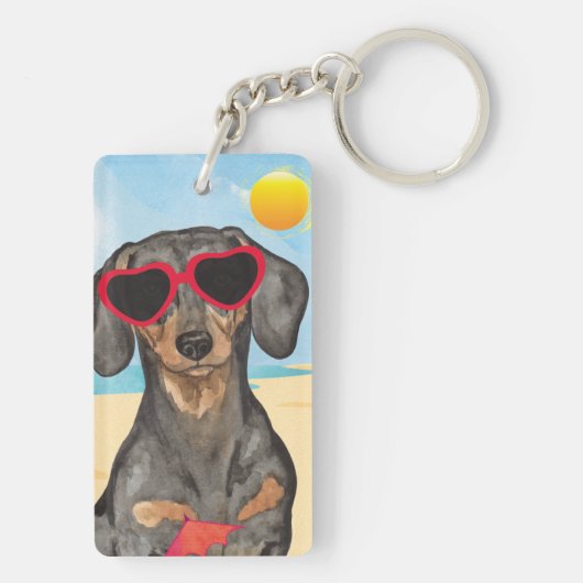 Summer Dachshund Sleutelhanger (achterkant)
