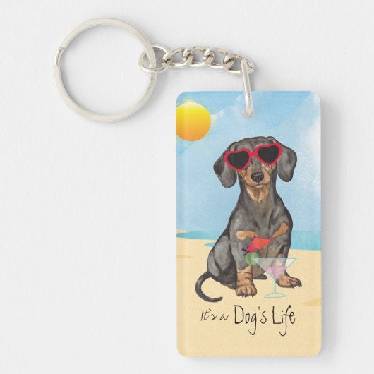 Summer Dachshund Sleutelhanger (Voorkant)