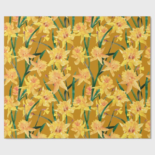 Summer Daffodil Pattern Cadeaupapier (Vlak)