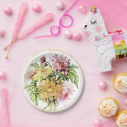 Summer Dahlias Paper Borden Papieren Bordje (Feest)