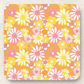 Summer Daisies Cork-Backed Onderzetters (Voorkant)