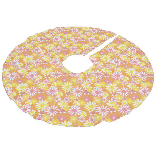 Summer Daisies Tree Skirt Imitatie Linnen Kerstboom Kleed