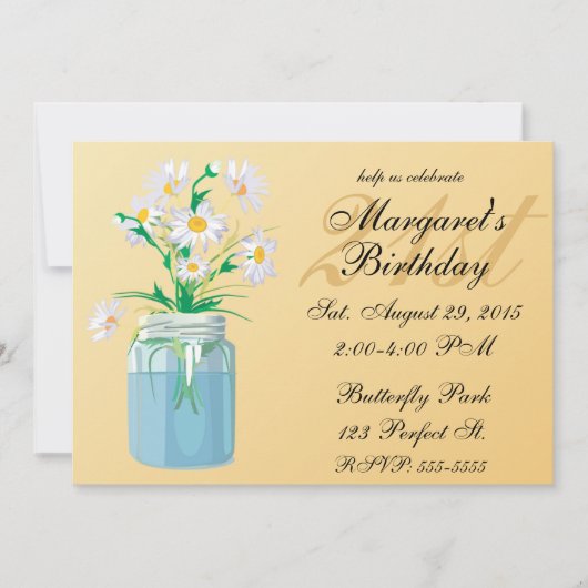 Summer Daisies Verjaardag Uitnodigingen (Voorkant)