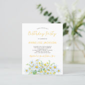Summer daisies yellow lace BUDGET verjaardagsfeest (Staand voorkant)