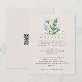 Summer Daisy Blue Floral Détails Carte de boîtier (Devant / Derrière)