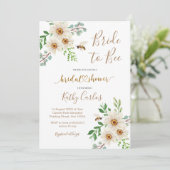 Summer Daisy Bride to Bee Bridal Shower Uitnodigin Kaart (Staand voorkant)