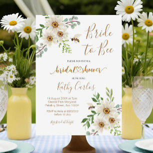 Summer Daisy Bride to Bee Bridal Shower Uitnodigin Kaart