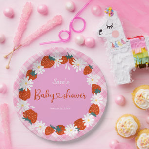 Summer Daisy Flower Berry Sweet Baby shower Papieren Bordje