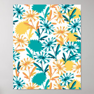Summer Daisy Flower Garden Poster