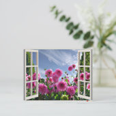 Summer Day, Dahlias in Bloom Briefkaart (Staand voorkant)