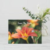 Summer Daylily Flat Save the Date Card (Staand voorkant)