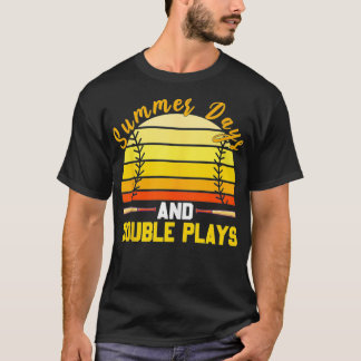 Summer Days en Double Plays Baseball Softball Lov T-shirt