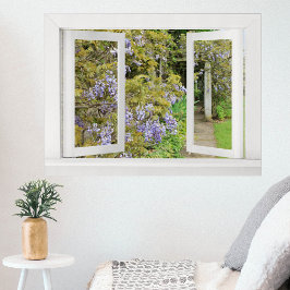 Summer Days - Open Window Uitzicht met Blue Wister Poster