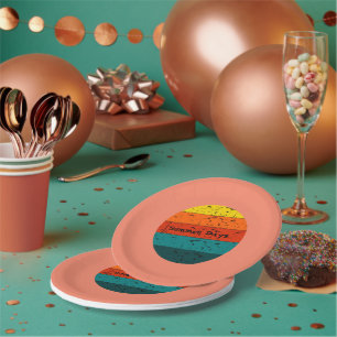 Summer Days Retro Sun Papieren Bordje