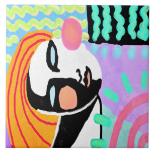 Summer Daze Abstracte digitaal schilderen Tegeltje