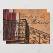 Summer Dinner op Balcony French Style Kaart (Voorkant / Achterkant)