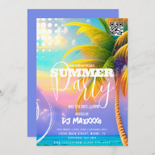 Summer DJ Event Beach Party Club Flyer C Kaart