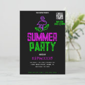 Summer DJ Night Event Party Bar Flyer Kaart (Staand voorkant)