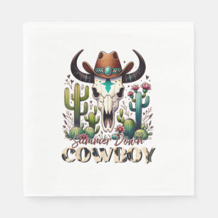 Summer Down Cowboy Koe Skull westerne cactus Servet