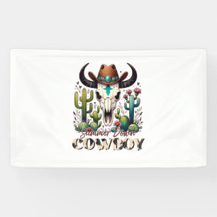 Summer Down Cowboy Koe Skull westerne cactus Spandoek