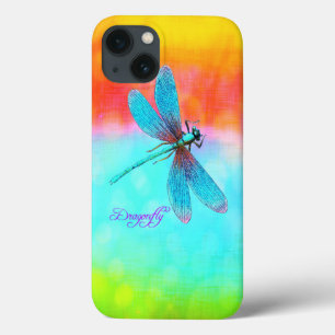 Summer Dragonfly Rainbow Bright Decoratief iPhone 13 Hoesje