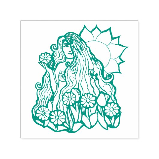 Summer Earth Goddess Zelfinktende Stempel (Design)