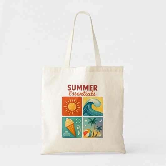 Summer Essentials Tas — Retro Beach Vibes (Voorkant)
