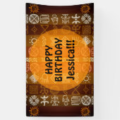 Summer Ethnic Happy Birthday aangepast buitenste b Spandoek (Verticaal)