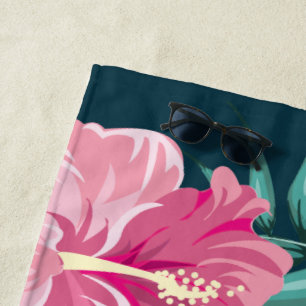 Summer Exotic Flowers Monogram Strandlaken