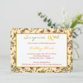 Summer Fall Garden Floral 90th Birthday Invitation (Debout devant)