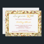 Summer Fall Garden Floral 90th Birthday Invitation<br><div class="desc">Vous pouvez personnaliser le texte sur cette invitation été ou automne jardin fleuri 90e anniversaire de fête. Les couleurs sont le jaune, le rouge, l'orange et le vert. Vous pouvez également utiliser cette invitation pour un 80ème, 70ème, 60ème, 50ème anniversaire, ou autre jalon parce que le texte est personnalisable. Pour...</div>