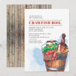 Summer Family Crawfish Boil Seafood Party Kaart