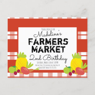 Summer Farmers Market Vegetables Picnic Birthday Briefkaart