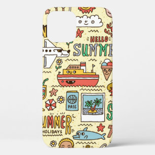 Summer Feestdagen Vacation Travel Funny Doodle iPhone 12 Hoesje