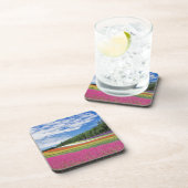 Summer Field Rows of Flowers Bier Onderzetter (Rechterzijde)