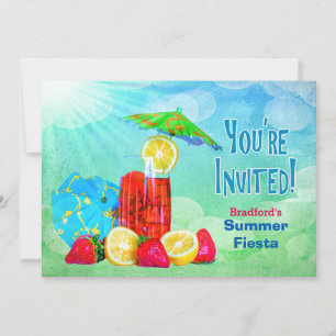 SUMMER FIESTA PARTIJ INVITATIE - TROPISCH GEDRAG KAART